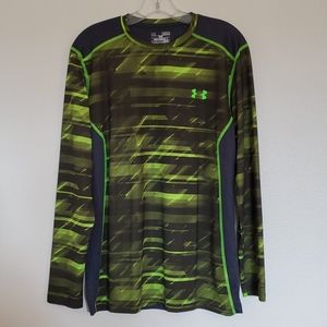Under Armour Gray & Lime Green Long Sleeve Top - M